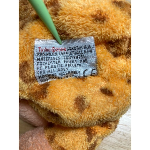 TY Pluffies TyLux 2004 'Towers' Giraffe Orange Brown Baby Plush Pre-Owned - Picture 7 of 8